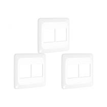 Kit C/3 - Placa Pial Pop Branca 4X4 (2+2 Horizontal) Lgp44