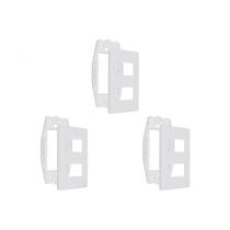 Kit C/3 - Placa Steck Linha Stella Branca 4X2 - 2 Modulos... Kit C/3 - Placa Steck Linha Stella Branca 4X2 - 2 Modulos...