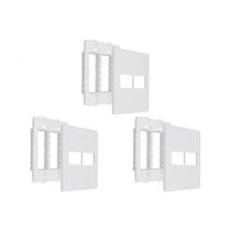 Kit C/3 - Placa Steck Linha Stella Branca 4X4 - 2 Modulos... Kit C/3 - Placa Steck Linha Stella Branca 4X4 - 2 Modulos...