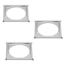 Kit c/ 3 Porta Grelha Caixilho Ralo Click 10x10 Cromado Inox