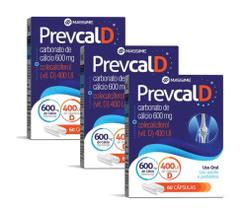 Kit C/3 Prevcal D+ Cálcio+ Vitamina D 400ui c/ 60 Cápsulas cada caixa