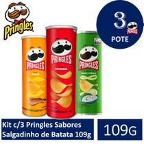 Kit c/3 Pringles Sabores Salgadinho de Batata 109g