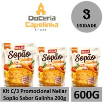 Kit C/3 Promocional Neilar Sopão Sabor Galinha 200g