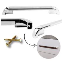 Kit c/3 Puxadores Tarsila 160/224mm para Armários e Móveis Cromado e Parafusos