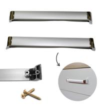 Kit c/ 3 Puxadores Tarsila Alumínio Prata com Duas Regulagens 160mm e 192mm