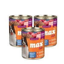 Kit C/3 Ração Úmida Patê Max Cães Adultos Carne Frango 280g