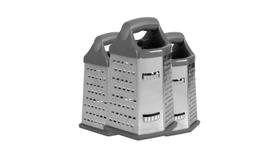Kit c/ 3 Ralador Multiuso 6 Faces Inox com Alça Facil Uso
