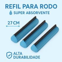 Kit c/ 3 Refis Mop Limpeza Fácil Rodo Mágico Lavável Universal Troca Rápida