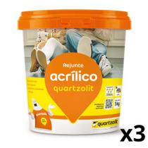 Kit C/3 Rejunte Acrilico 1kg Pronto Quartzolit- Ype