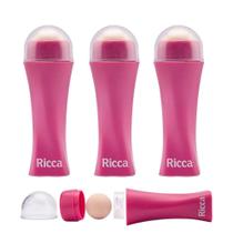 Kit c/ 3 Rolo Facial Super Pedra Vulcânica Rolinho Roso Antioleosidade Ricca Kit c/ 3 Rolo Facial Super Pedra Vulcânica Rolinho Roso Antioleosidade Ricca