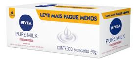 Kit c/ 3 Sabao em barra Nivea sensitive pure milk 90g, 6