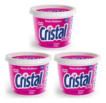 Kit C/3 Sabão Em Pasta Cristal Rosa 500g Kit C/3 Sabão Em Pasta Cristal Rosa 500g