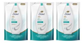 Kit C/3 Sabonete Liquido Dove Pele Sensivel 200ml Refil