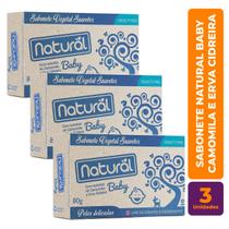 Kit c/ 3 Sabonete Vegano Natural Baby Camomila e Erva Cidreira 80g - Orgânico Natural