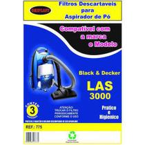 Kit c/3 Sacos Descartáveis Aspirador Black&Decker Las 3000 - Oriplast