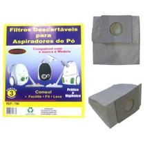 Kit c/3 Sacos Descartáveis Aspirador Consul Facilite/Fit/Leve
