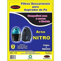 Kit c/3 Sacos Descartáveis Aspirador de Pó Arno Nitro 1300w - Oriplast