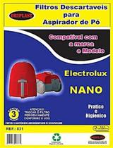 Kit c/3 Sacos Descartáveis Aspirador Electrolux Nano/Neo