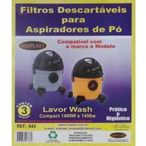 Kit c/3 Sacos Descartáveis Aspirador Lavor Wash Compact 1400 e 1450W - Oriplast