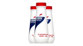 Kit c/ 3 Sal Cisne Refinado Saleiro Cozinha Tradicional 500g