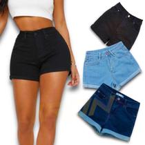 Kit c/3 Shorts Jeans Femininos Casual com Elastano 426