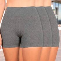 Kit c/ 3 SHORTS Legging BASICA 2 Cintura Alta Fitness Treino Casual Preto Cinza 1124 Cor:CinzaTamanho:GGGênero:Feminin