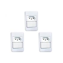 Kit C/3 - Sistema Perlex Branca (1 Paralelo+Tomada 10A) 3... Kit C/3 - Sistema Perlex Branca (1 Paralelo+Tomada 10A) 3...