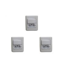 Kit C/3 - Sistema Perlex Branca (1 Simples+Tomada 10A) 30... Kit C/3 - Sistema Perlex Branca (1 Simples+Tomada 10A) 30...