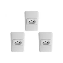 Kit C/3 - Sistema Perlex Branca (1 Tomada 10A) 3011Br Kit C/3 - Sistema Perlex Branca (1 Tomada 10A) 3011Br