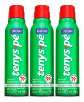Kit C/3 Spray Tenis Pé Baruel Jato Seco Canforado 92g