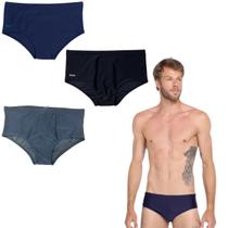 Kit C/ 3 Sunga Adulto Lisa Mash com Vivo nas Laterais Tam:GGCor:Preto00Tam:GGCor:MarinhoAZ08Tam:GGCor:CinzaCZ02