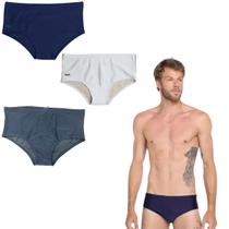 Kit C/ 3 Sunga Adulto Lisa Mash com Vivo nas Laterais Tam:PCor:Branco00Tam:PCor:MarinhoAZ08Tam:PCor:CinzaCZ02