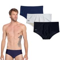 Kit C/ 3 Sunga Adulto Lisa Mash com Vivo nas Laterais Tam:PCor:Branco00Tam:PCor:Preto00Tam:PCor:MarinhoAZ08