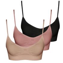 Kit c/3 Sutiã Básico Sem Costura Lupo 41100-001 - Natural+Nude+Preto Kit c/3 Sutiã Básico Sem Costura Lupo 41100-001 - Natural+Nude+Preto