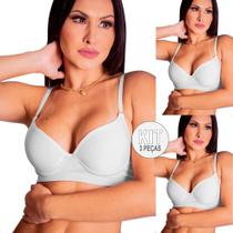 Kit C/3 Sutiãs Reforçado Plus Size Com Bojo