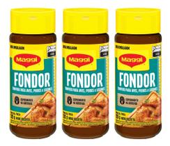 Kit C/3 Tempero Pó Para Aves E Peixes Maggi Fondor Vd 120g