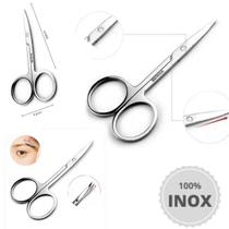 kit C/3 Tesouras Tesourinha Cortar Unha Sobrancelha Extensão Cílios Inox