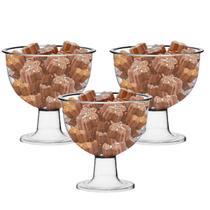 Kit C/ 3 Tigela Fruteira para Buffet Acrílico Crystal 1,4L Kit C/ 3 Tigela Fruteira para Buffet Acrílico Crystal 1,4L