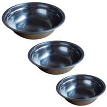 Kit c/3 tigelas inox cumbuca saladeira multiuso Kit c/3 tigelas inox cumbuca saladeira multiuso