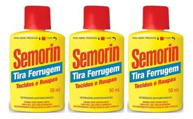 Kit C/3 Tira Ferrugem Semorin Tecidos Roupas 50ml