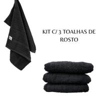 Kit C/3 Toalha De Rosto Briza 100% Algodão - Preta Kit C/3 Toalha De Rosto Briza 100% Algodão - Preta
