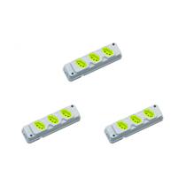 Kit C/3 - Tomada Barra Fiolux 2P+T. 20A. Tripla Cinza/Verde