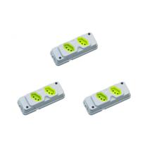 Kit C/3 - Tomada Barra Fiolux Dupla 20A 2 Polos+Terra C...