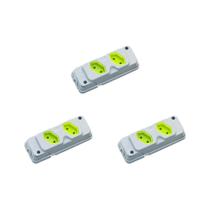 Kit C/3 - Tomada Barra Fiolux Dupla 2P 20A Cinza Kit C/3 - Tomada Barra Fiolux Dupla 2P 20A Cinza