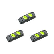 Kit C/3 - Tomada Barra Fiolux Dupla 2P+T20A Preto Kit C/3 - Tomada Barra Fiolux Dupla 2P+T20A Preto