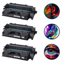 Kit C/ 3 Toner Compatível Ce505x 505x Cf280x 80x P2055 2055n