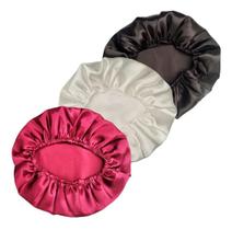 Kit C/3 Touca Toca De Cetim Anti Frizz Cores Variados Kit C/3 Touca Toca De Cetim Anti Frizz Cores Variados