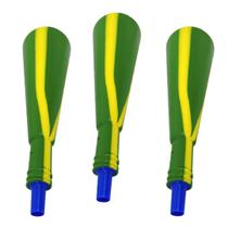 Kit c/ 3 Trombones Vuvuzela Torcedor Copa do Mundo Verde Amarelo - Brasilflex
