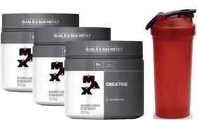 Kit c/ 3 un creatine monohidratada pote 300g - creatina max titanium