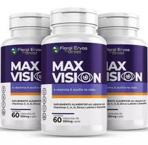 KIT C/3 Un. Max Vision 350mg 60 Caps+Vit A C E e Zinco - Floral Ervas do Brasil